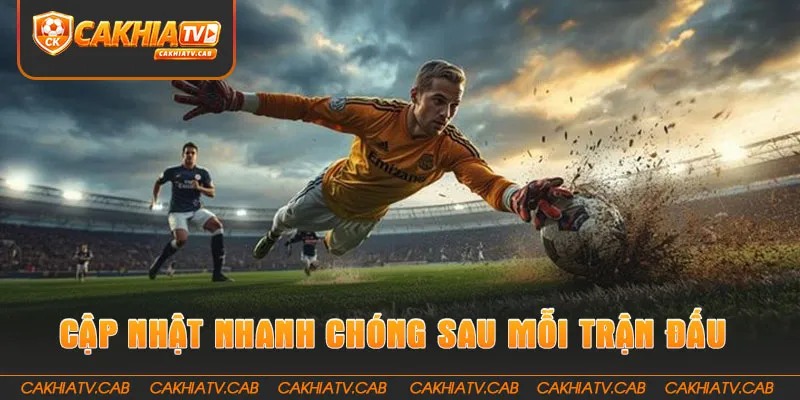 Cập nhật nhanh chóng sau mỗi trận đấu